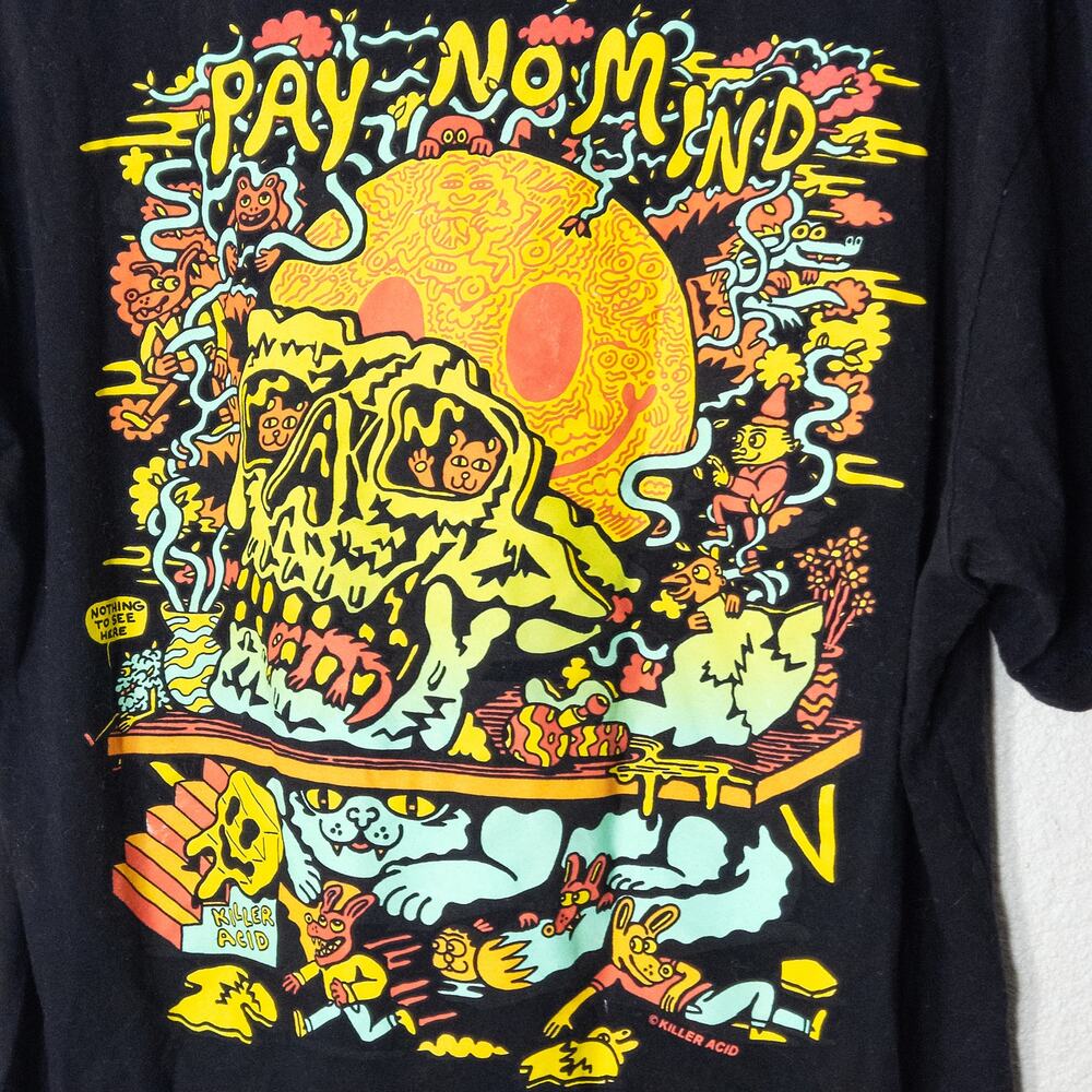 Killer Acid Graphic T Shirt Black Size Large Psychedelic Streetwear - Picture 3 of 4